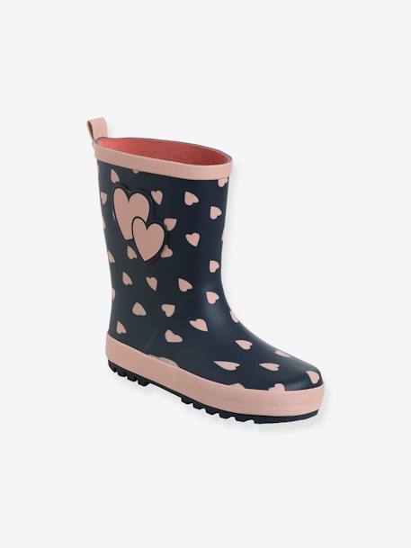 Botas de lluvia de goma con estampado para niños azul estampado 