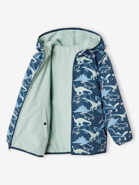 Chaqueta acolchada ligera reversible para niño azul océano 