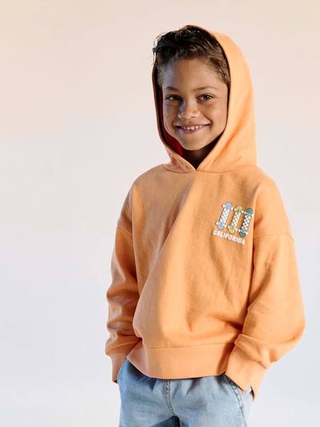 Sudadera con capucha con estampado gráfico naranja 