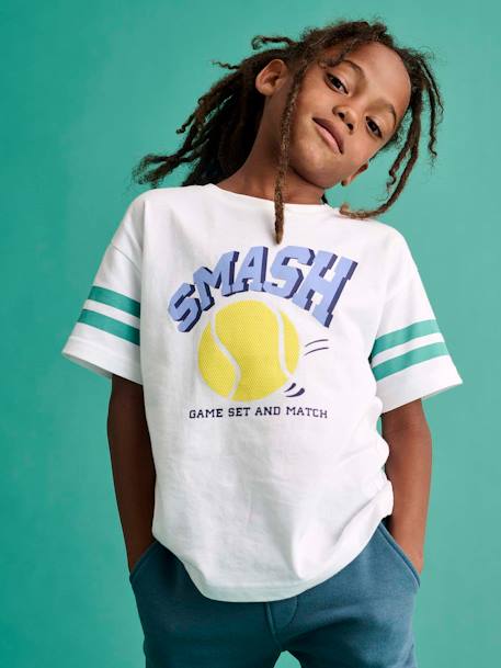 Camiseta deportiva con motivo de tenis para niño blanco 