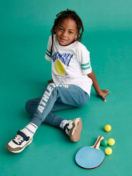 Camiseta deportiva con motivo de tenis para niño blanco 