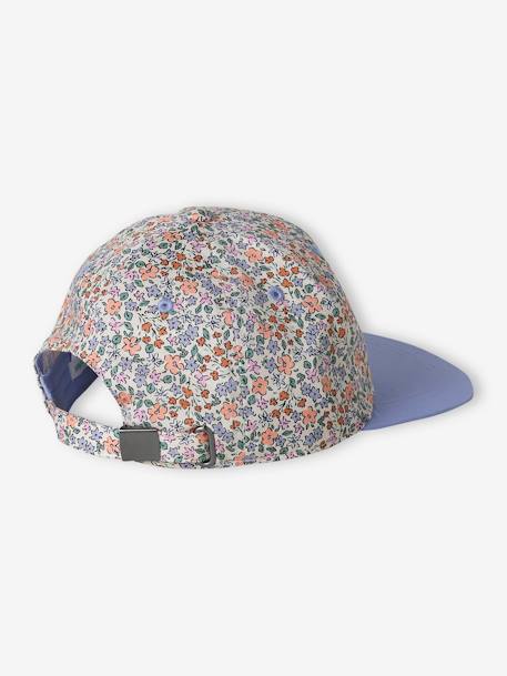 Gorra flores niña azul+rosa 