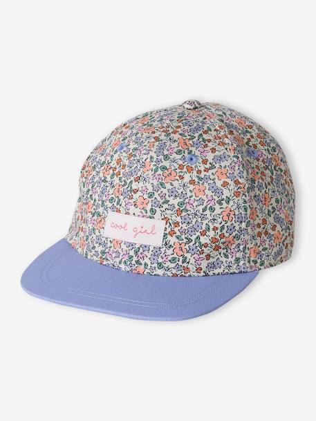 Gorra flores niña azul+rosa 