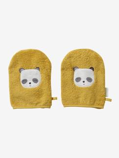 Preparar la llegada del Bebé - El baño-Textil Hogar y Decoración-Pack de 2 manoplas de baño Panda