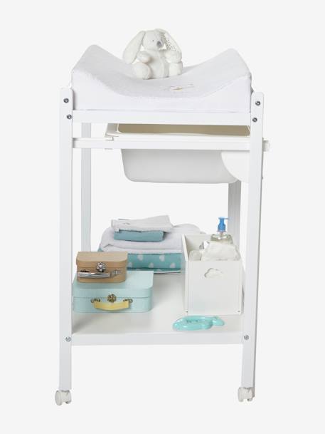 Mesa cambiador con bañera integrada MagicTub VERTBAUDET Blanco medio liso+Natural/blanco 