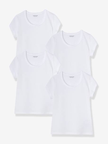 Colonial Secretario Calamidad Pack de 4 camisetas de manga corta niña blanco - Vertbaudet