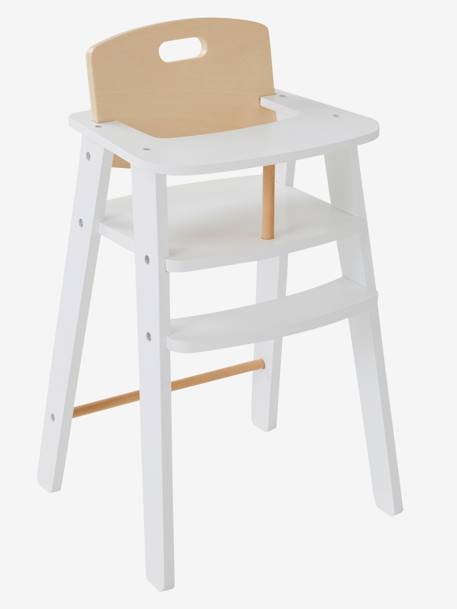 Trona para muñeca de madera FSC® blanco 