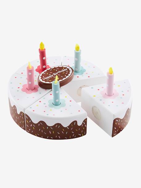 Set tarta de cumpleaños de madera FSC® multicolor 