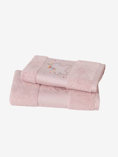 Toalla de baño Unicornio Rosa claro liso con motivos 