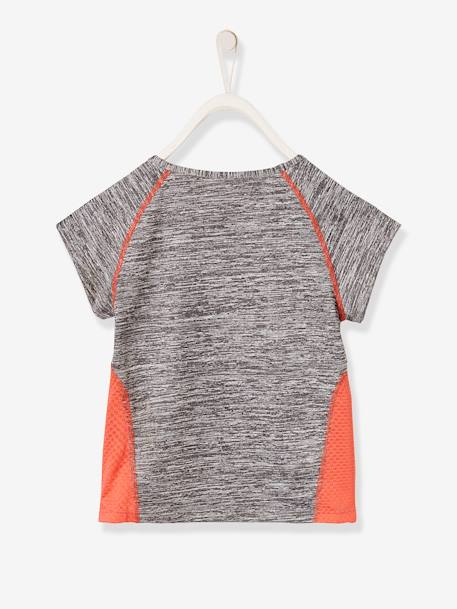 Camiseta deportiva para niña de manga corta, con motivo de estrella Gris medio jaspeado 