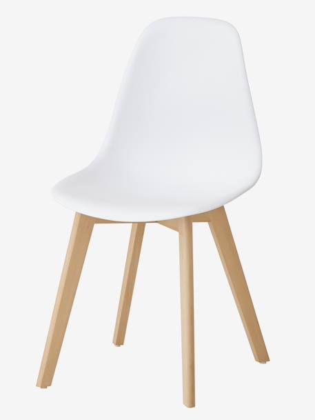 Silla infantil Escandinava, asiento altura 45 cm Blanco claro liso 