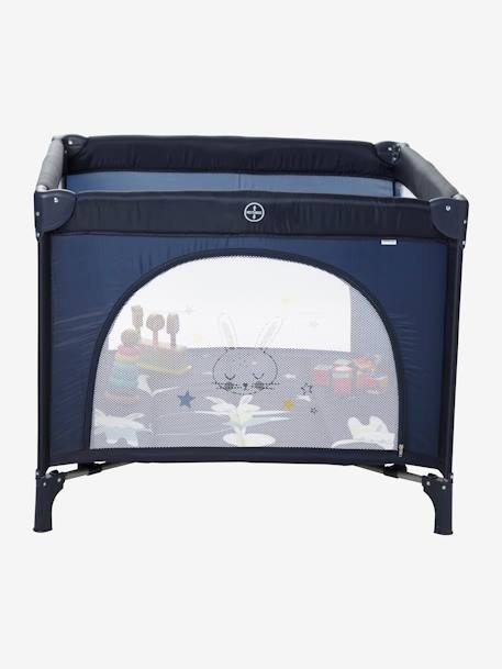 Parque plegable de viaje Baby'park AZUL OSCURO LISO CON MOTIVOS+GRIS MEDIO LISO CON MOTIVOS 