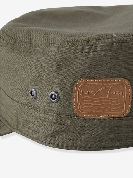 Gorra aventurero niño VERDE MEDIO LISO CON MOTIVOS 