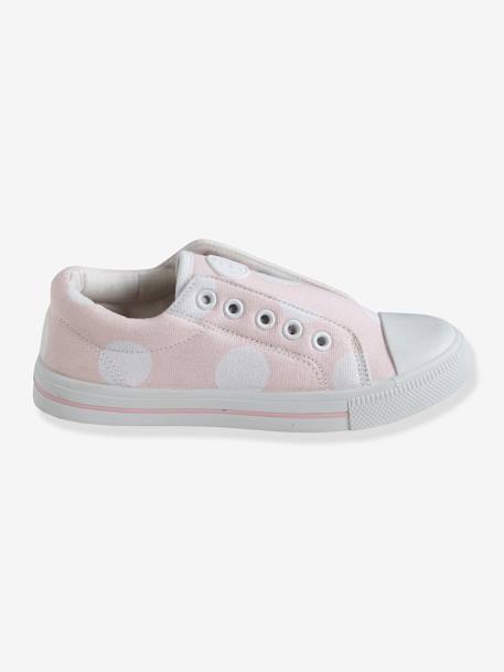 Zapatillas elásticas de lona, para niña ROSA MEDIO LISO CON MOTIVOS 