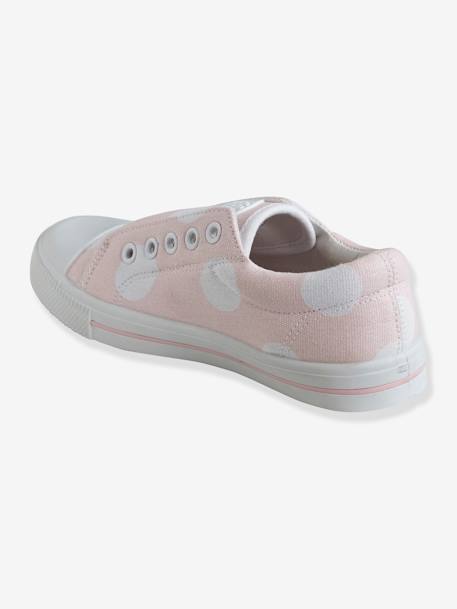 Zapatillas elásticas de lona, para niña ROSA MEDIO LISO CON MOTIVOS 