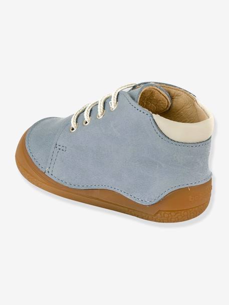 Botines con cordones de piel para bebé B1 Babybotte® AZUL CLARO LISO 