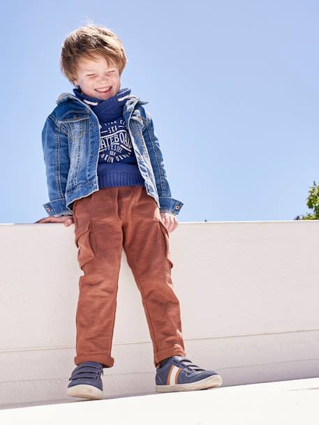 Zapatillas con tiras autoadherentes para niño AZUL OSCURO LISO CON MOTIVOS 