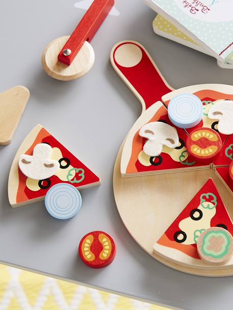 Set de pizza de madera multicolor 