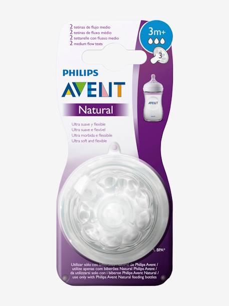 Pack de 2 tetinas Philips AVENT Natural, 5 flujos NO COLOR 