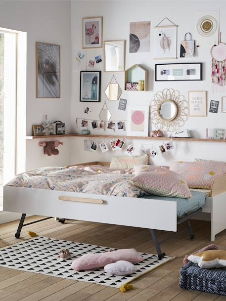 Cama con cama nido infantil GUEST BLANCO CLARO LISO 