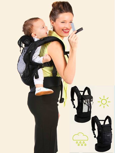 Pack Bundle portabebé + elevador + reposacabezas PhysioCarrier LOVE RADIUS by JE PORTE MON BEBE NEGRO OSCURO LISO 