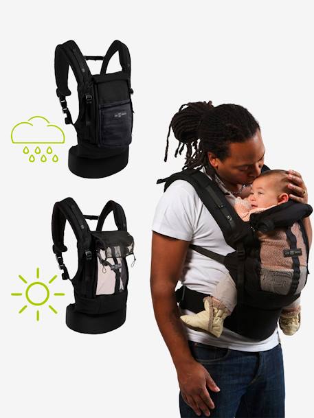 Portabebé Physio Carrier LOVE RADIUS by JE PORTE MON BEBE GRIS CLARO LISO+NEGRO OSCURO LISO 