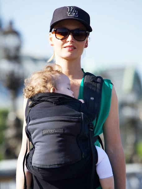 Portabebé Physio Carrier LOVE RADIUS by JE PORTE MON BEBE GRIS CLARO LISO+NEGRO OSCURO LISO 