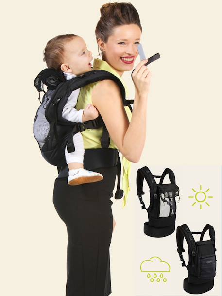 Portabebé Physio Carrier LOVE RADIUS by JE PORTE MON BEBE GRIS CLARO LISO+NEGRO OSCURO LISO 