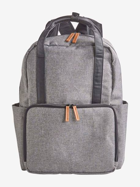 Mochila cambiador Vertbaudet denim bleached+GRIS MEDIO LISO 