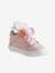 Zapatillas de caña alta para bebé niña con 3 pompones ROSA CLARO LISO 